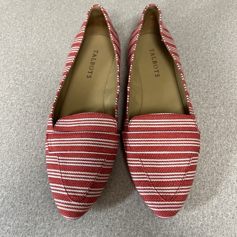 Talbots Francesca Driving Moccasins -Red/White Stripe Women's Size 7